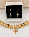 Golden Devotion Cross Bracelet