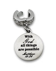 "With God All Things Are Possible" Clip-on Charm