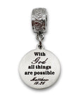 "With God All Things Are Possible" Clip-on Charm