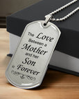 Mother Son Forever Dog Tag Necklace