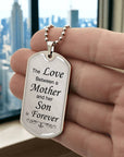 Mother Son Forever Dog Tag Necklace