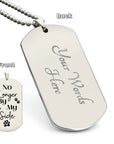 No Longer By My Side Dog Tag Necklace