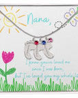 I Love You Nana Necklace with Birthstone