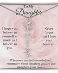To My Daughter Birth Flower Name Necklace