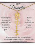 To My Daughter Birth Flower Name Necklace