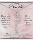 To My Daughter Birth Flower Name Necklace