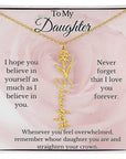 To My Daughter Birth Flower Name Necklace