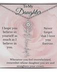 To My Daughter Birth Flower Name Necklace
