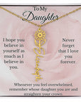 To My Daughter Birth Flower Name Necklace