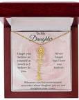 To My Daughter Birth Flower Name Necklace
