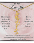 To My Daughter Birth Flower Name Necklace