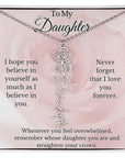 To My Daughter Birth Flower Name Necklace