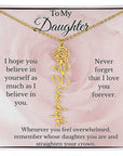 To My Daughter Birth Flower Name Necklace