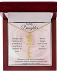 To My Daughter Birth Flower Name Necklace