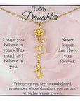 To My Daughter Birth Flower Name Necklace