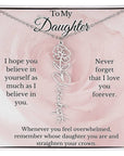To My Daughter Birth Flower Name Necklace