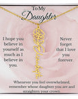 To My Daughter Birth Flower Name Necklace