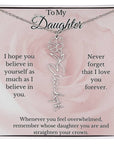 To My Daughter Birth Flower Name Necklace