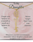 To My Daughter Birth Flower Name Necklace