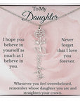 To My Daughter Birth Flower Name Necklace