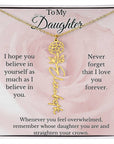 To My Daughter Birth Flower Name Necklace