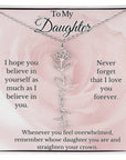 To My Daughter Birth Flower Name Necklace