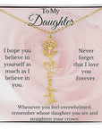 To My Daughter Birth Flower Name Necklace