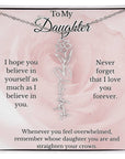 To My Daughter Birth Flower Name Necklace