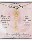 To My Daughter Birth Flower Name Necklace