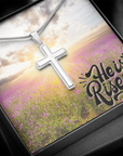 He is Risen Cross Necklace