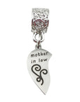 "Mother-in-law" Half Heart Clip-on Charm