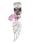 "Angel Wing" with Pink gem Clip-on Charm
