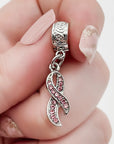 "Pink Awareness Ribbon" Clip-on Charm