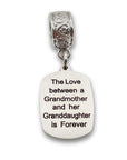 "Grandmother Granddaughter" Quote Clip-on Charm
