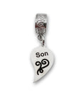 "Son" Half Heart Clip-on Charm
