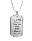 Mother Son Forever Dog Tag Necklace