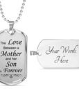 Mother Son Forever Dog Tag Necklace