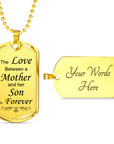 Mother Son Forever Dog Tag Necklace