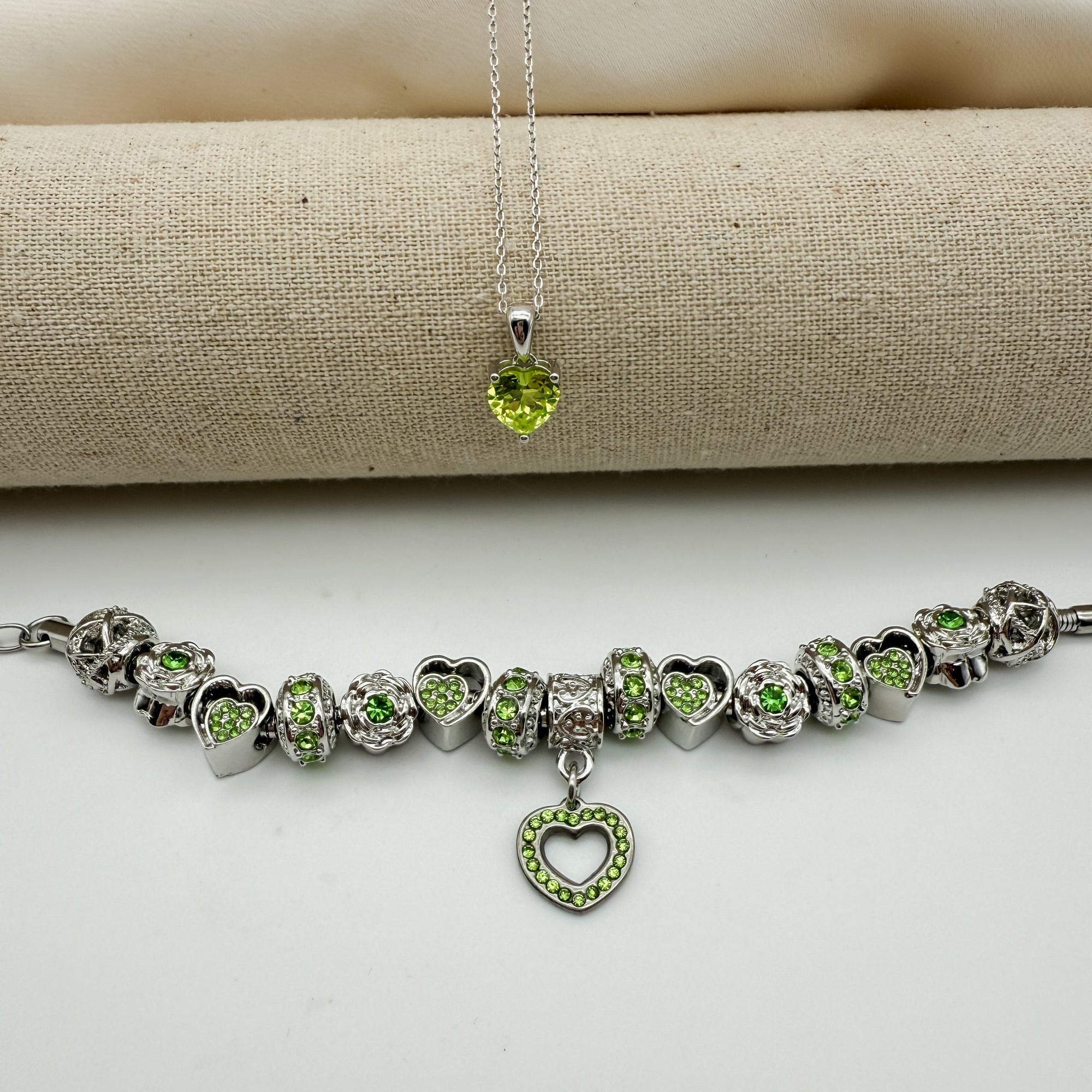 Her Birthstone Gift Set (Birthstone Bracelet &amp; Necklace Set)