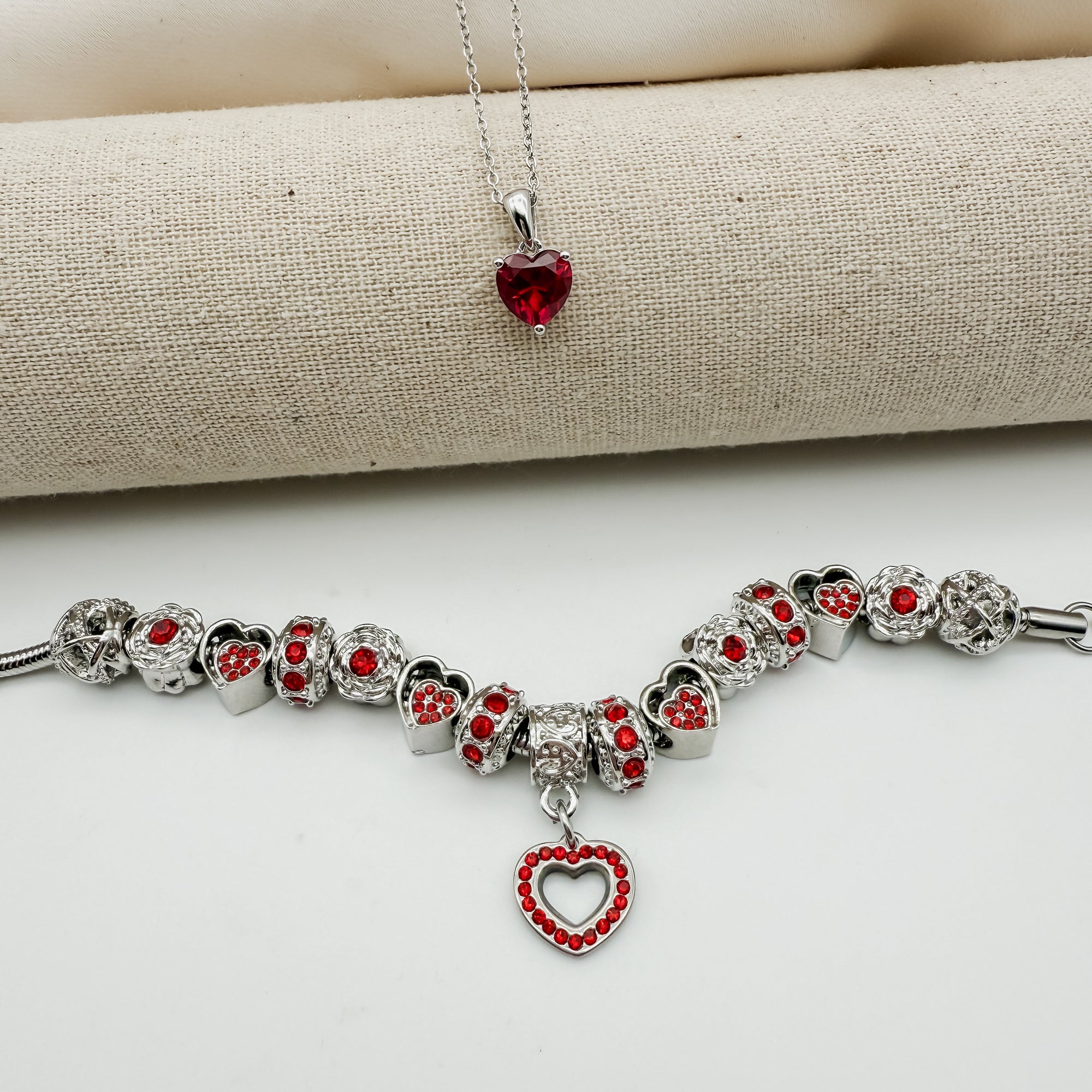 Her Birthstone Gift Set (Birthstone Bracelet &amp; Necklace Set)