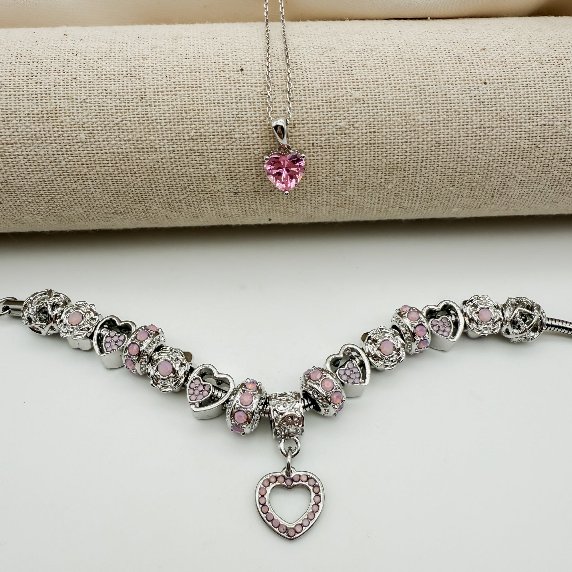 Her Birthstone Gift Set (Birthstone Bracelet &amp; Necklace Set)