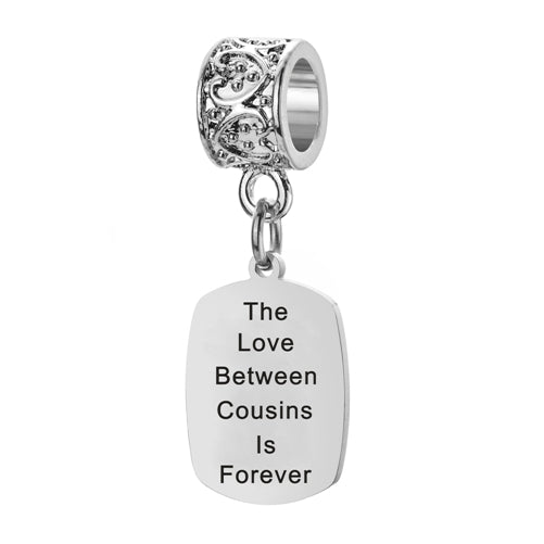 "Cousins" Quote Clip-on Charm