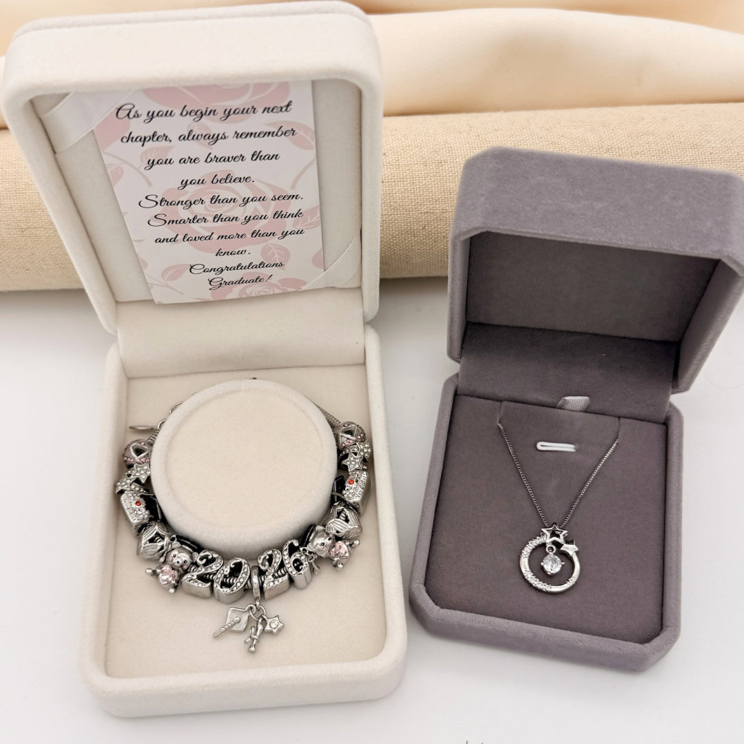 Graduation 2026 Bracelet &amp; Necklace Gift Set