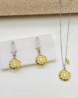 Sunflower Necklace and Earring Set