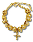 Golden Devotion Cross Bracelet