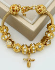 Golden Devotion Cross Bracelet