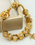 Golden Devotion Cross Bracelet