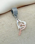 Heart & Key Clip-on Charm