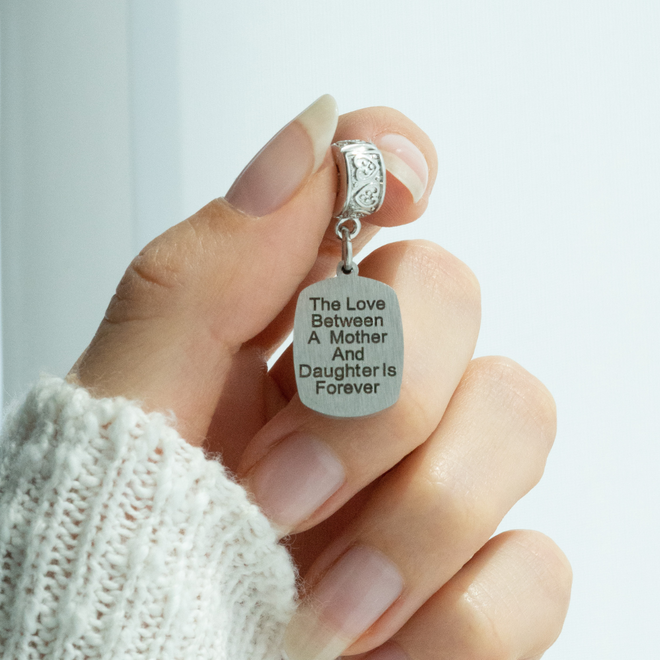 "Mother Daughter Eternal Love" Quote Clip-on Charm