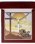 He is Risen Men's Cross Necklace